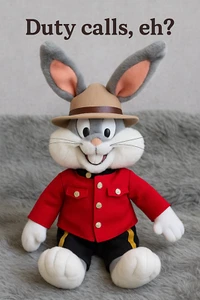 Vintage 1989 Bugs Bunny RCMP Mountie Plush 15” | Looney Tunes Canada Toy - Picture 1 of 7
