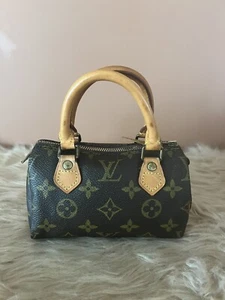 Authentic Louis Vuitton Mini Speedy Sling Top Handle Bag Monogram Vintage Used - Picture 1 of 24
