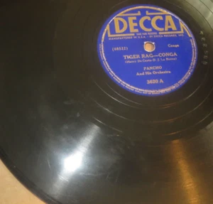 78RPM Decca 3620 Pancho (Both Congas), Hindustan / Tiger Rag VV+ - Picture 1 of 5