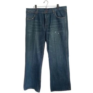 Earl Jeans Mens Medium Wash Patch Straight Button Fly Jeans Size 40 x 32 - Picture 1 of 7