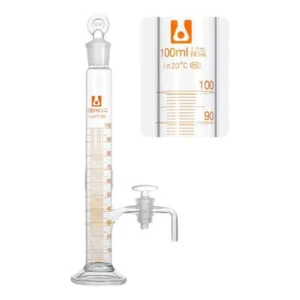 Cilindro de medición de vidrio de borosilicato 100 ml laboratorio química liposucción PTFE - Imagen 1 de 10