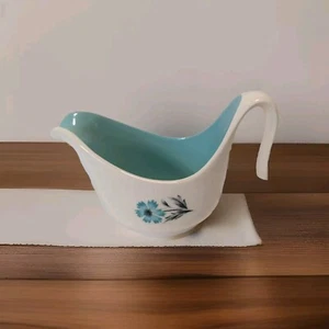 Vintage/Retro Creamer Robins Egg Blue Interior Flower Exterior Elegant Timeless - Picture 1 of 9