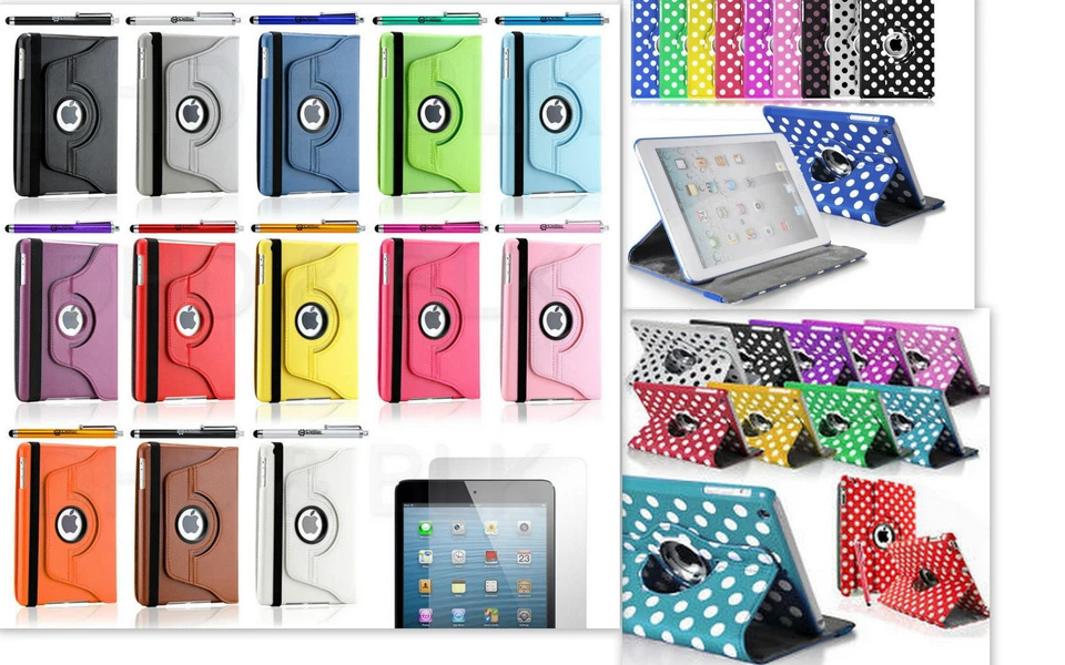 iPad mini 1 2 3 360 Degree Rotating Stand PU Leather Case For Apple Protector  - Image 1 of 1