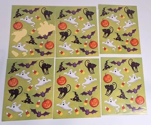 Vtg Halloween Stickers Jcs Hong Kong Cats Ghosts Pumpkin Bat Candy Corn ... - Picture 1 of 5