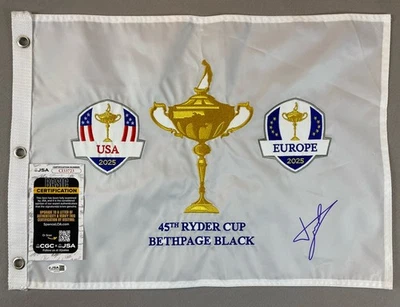 Ryder Cup Europe 2025 - Luke Donald autógrafo bordado pin bandera JSA CI33723 Foto 1 de 4