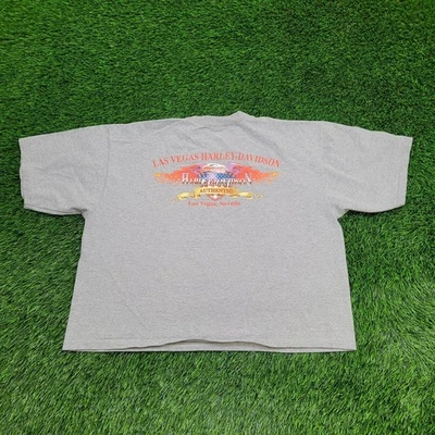 Camisa corta Harley-Davidson vintage 2001 para mujer XL 23x21 Las-Vegas cuadrada recortada Foto 1 de 4