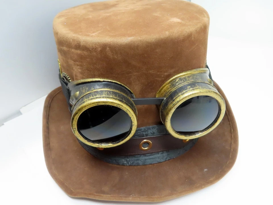 Spirit Halloween Steampunk Brown Goggle Hat Gears Adult Size - Image 1 of 4