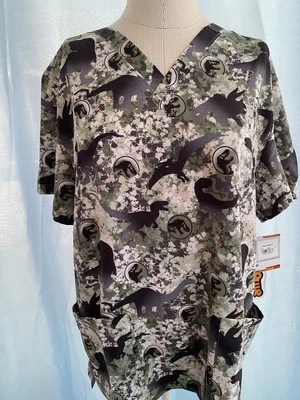 Jurassic World Cherokee Scrubs Tooniforms Unisex Uniform Med - Image 1 of 4