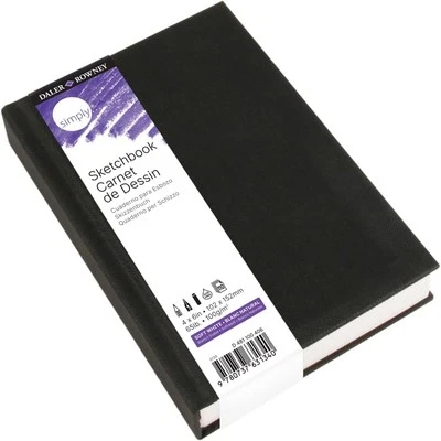Daler-Rowney Simply Sketchbook - 4in x 6in Hardbound Sketchbook - 110-Page Black - Image 1 of 4