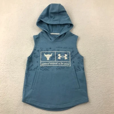 Under Armor Project Rock Sudadera con Capucha Pullover Niños XS Azul Sin Mangas Camiseta sin Mangas Niños Foto 1 de 4