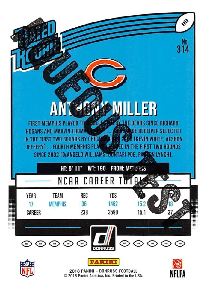 2018 Donruss Aqueous Test Football Cards Pick From List 201-400 Includes Rookies - Image 1 of 1