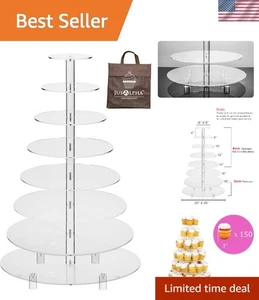 8 livelli matrimonio festa acrilico rotondo supporto torta/cupcake torre/dessert sta... - Foto 1 di 10