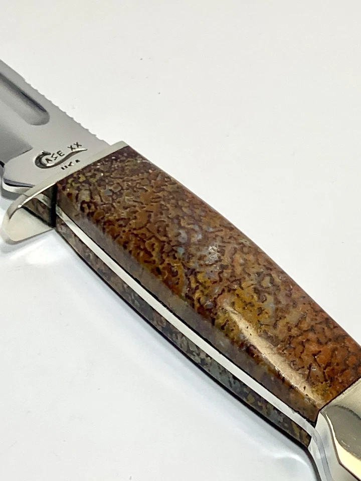 Case XX 778-3 1997 1/2 SS HOJA FIJA MANGOS DE HUESO DE DINOSAURIO AGATIZADO PERSONALIZADOS Foto 1 de 4