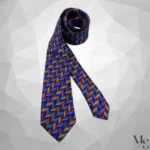DUCHAMP LONDON Multicolor Herringbone Silk Tie Hand Made England 60”-3" EX COND - Picture 1 of 6