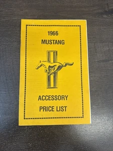 1966 FORD MUSTANG COUPE CONVERTIBLE FASTBACK ACCESSORY PRICE LIST BOOKLET - Picture 1 of 2