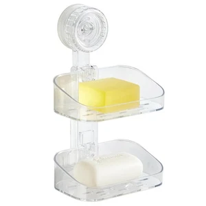 Soap Dish for Shower, Suction Cup Bathroom Double Soap Dish Holder for Shower... - Picture 1 of 7