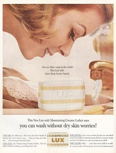 Jabón Lux 1962: lavado sin preocupaciones de piel seca anuncio impreso vintage - Imagen 1 de 1