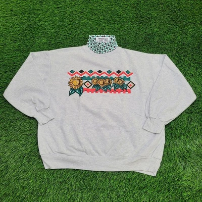 Sudadera vintage girasol para mujer grande 23x25 holgada EE. UU. Foto 1 de 4