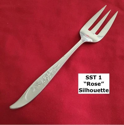 Tenedor para servir Silhouette SST 1 rosa mango curvo 8 7/8" cubiertos de acero inoxidable Foto 1 de 4