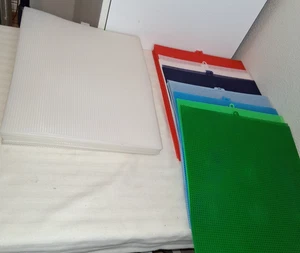 57 SHEETS OF 7 MESH PLASTIC CANVAS ASSORTED COLORS - Picture 1 of 3