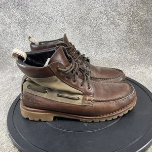 Rag & Bone Shoes Mens Size 8 Boat Brown Tan Leather Lace Up Mid Top - Picture 1 of 11