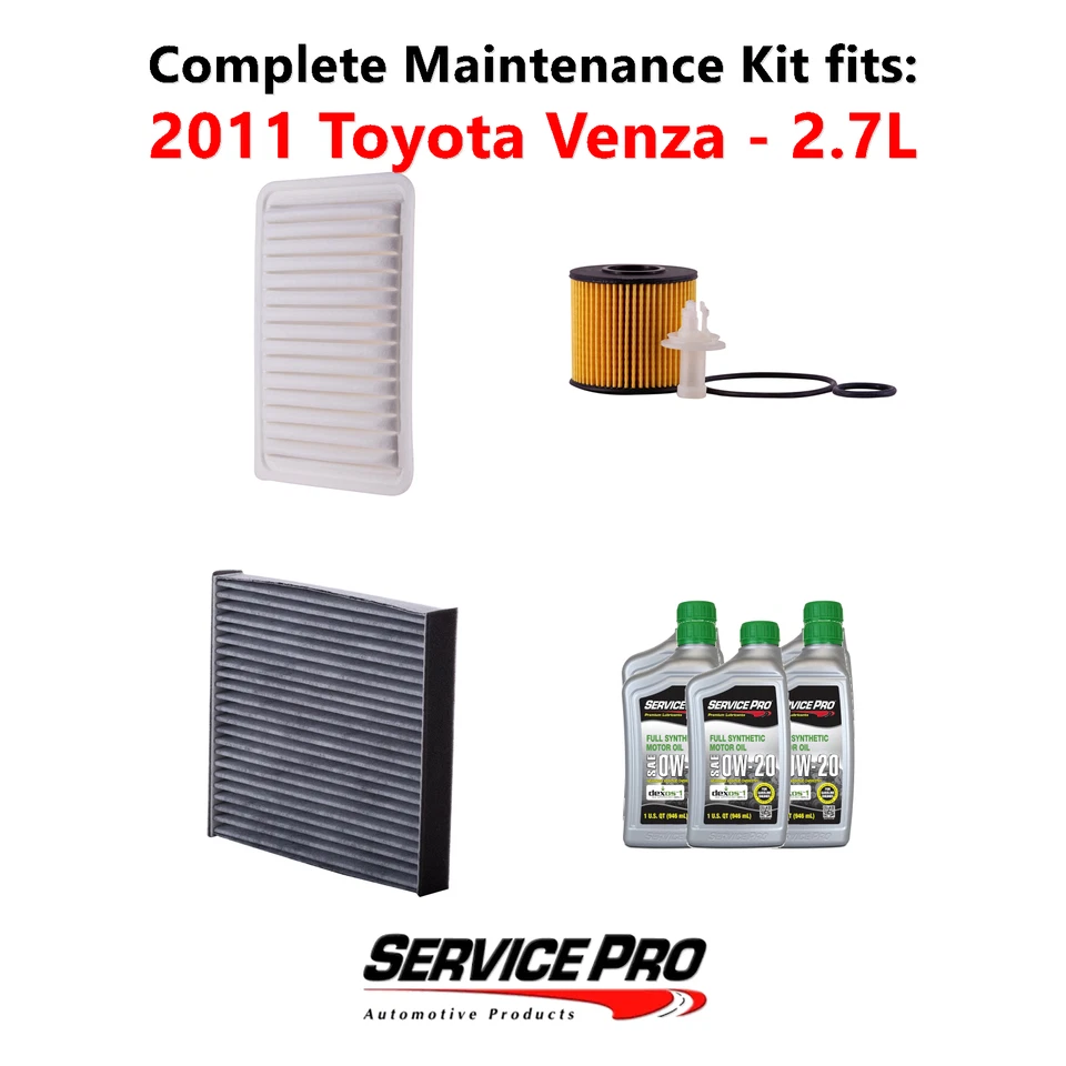 2011 Toyota Venza 2.7L Complete Air, Oil & Cabin Filter Kit (0W-20) - Image 1 of 4