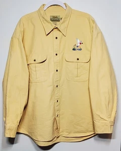 Camisa de gamuza suave de piel de ciervo Cabela para hombre 3XL amarilla con pato bordado - Imagen 1 de 10