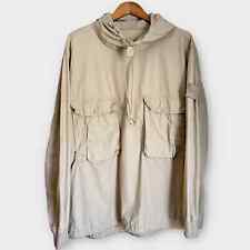 Stone Island Ghost Resin Cotton Popover Hooded Smock Beige Large Liam Gallagher