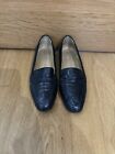 Ladies Rebeca Sanver Navy Leather Loafers Size 4.5 37.5