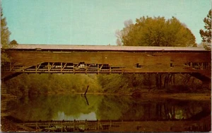 Postcard Rockville Indiana Jackson Covered Bridge Sugar Creek Vintage UNP - Picture 1 of 2