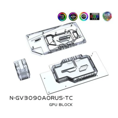 Dual Side GPU Block for Giga RTX 3090 3080 AORUS N-GV3090AORUS-TC FAST SHIP - Image 1 of 4