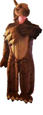 Chosun 棕色恐龙龙毛绒全身服装带 Hood & Tail 儿童 7-8 码 — 第 1/4 张图片