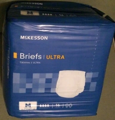 (3)McKesson Briefs Ultra Adult Diapers Medium Disposable 16ct/bag (48 Tot Count) Foto 1 de 2