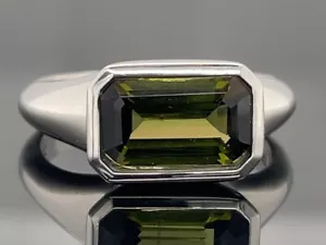 SCHMUCKJAGD RING GR. 16 (CA. 50 ) AUS 925/-SILBER RHOD. MIT TURMALIN SILBERZEIT - Bild 1 von 3