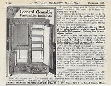 Antique Old - MONROE - LEONARD - Oak Ice Box Refrigerator - 1908 Print AD LOT