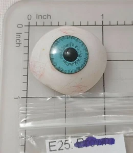 Artificial Eye: Light blue/ Aqua, with minor defect. Item# E25 - Picture 1 of 3