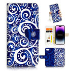 ( For Iphone 5 / 5s ) Wallet Flip Case Cover Aj26002 Blue Circle