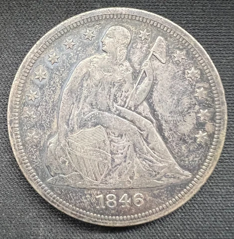 1846 Seated Liberty Dollar - VF/XF Cover
