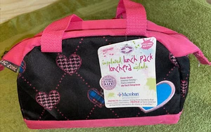 Arctic Zone Insulated Lunch Bag Black & Pink - Hearts NWT - Picture 1 of 7