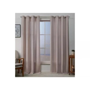 Grommet Top Curtain Panels 1 Pair Blush Pink 84"L x 108"W (54" each Filter Light - Picture 1 of 5