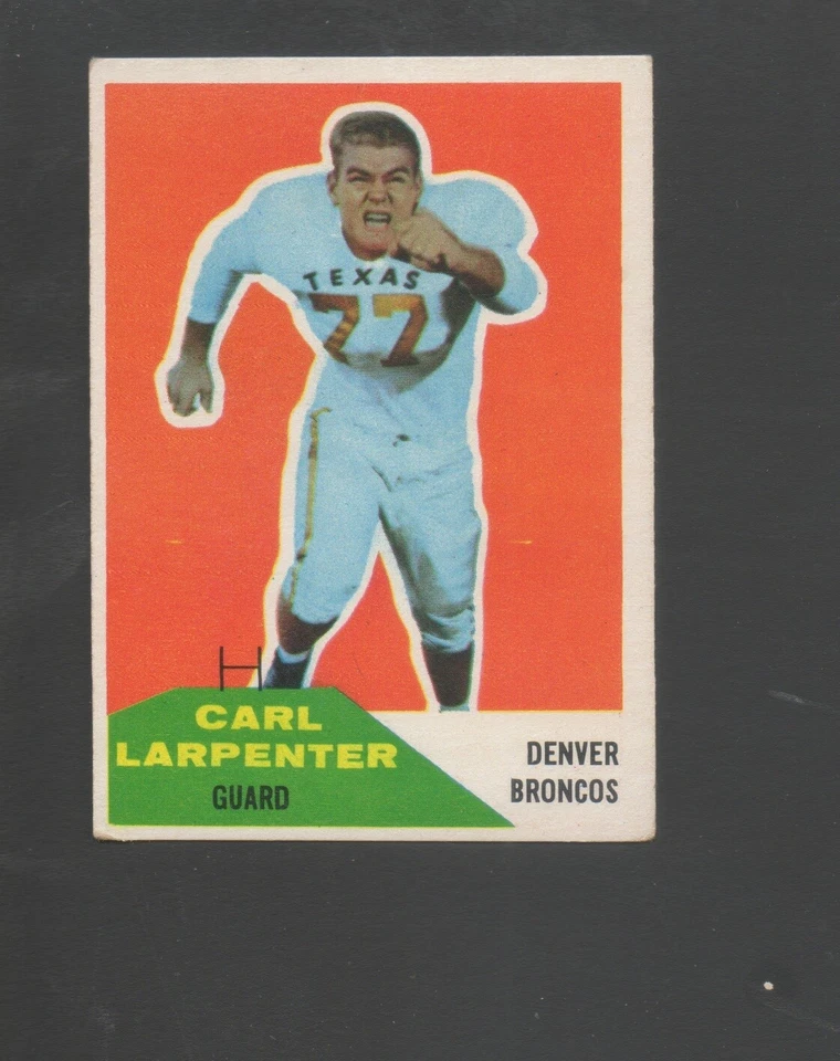 1960 Fleer Football Card #60 Carl Larpenter-Denver Broncos Ex Card - Image 1 of 1