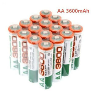 100% new AA 3600 mAh rechargeable battery, 1.2 V Ni-MH *300mah Tested *