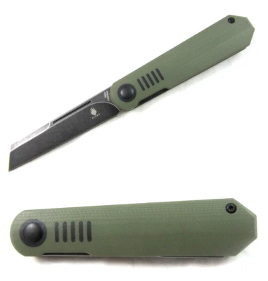 KIZER DE L' ORME Front Flipper Folding Knife KI3570A3 Green Black Discontinued! - Image 1 of 4