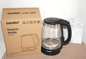 COMFEE' Electric Kettle Glass Carafe 1500W Fast Boil 1.7 Liter Swivel Base NIB - Picture 1 of 11
