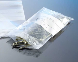 1000x Druckverschlussbeutel  80 x 120 mm mit Stempelfeld 90 my extrastark - Bild 1 von 1