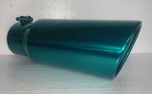 LOLLYPOP TEAL 3.5" ID x 4.5" OD x 12" LARGO PUNTA DE ESCAPE DIÉSEL - Imagen 1 de 5