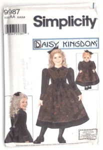Simplicity Sewing Pattern 9987 Size AA 3 4 5 6 Daisy Kingdom UNCUT - Picture 1 of 6