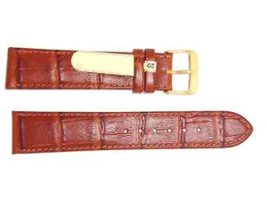 DI-Modell Genuine Calf Leather 20 mm Gold Brown Watch Band "GOBI" - Picture 1 of 3