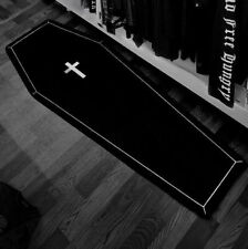 UK Gothic Black Coffin Rug Carpet Furniture Mats Rugs Horror Decor Home 1.6m Mat