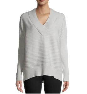SUÉTER DE MUJER TIME TRU CUELLO EN V TALLA GRANDE NUEVO CON ETIQUETAS GRIS - Imagen 1 de 9
